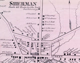 1867 Map of Sherman Township Chautauqua County New York