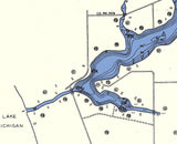 1953 Map of Mona Lake Muskegon County Michigan