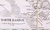 1855 Town Map of Easton Bristol County Massachusetts