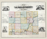 1859 Farm Line Map of La Salle County and Part of Marshall County Illinois