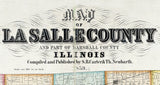 1859 Farm Line Map of La Salle County and Part of Marshall County Illinois