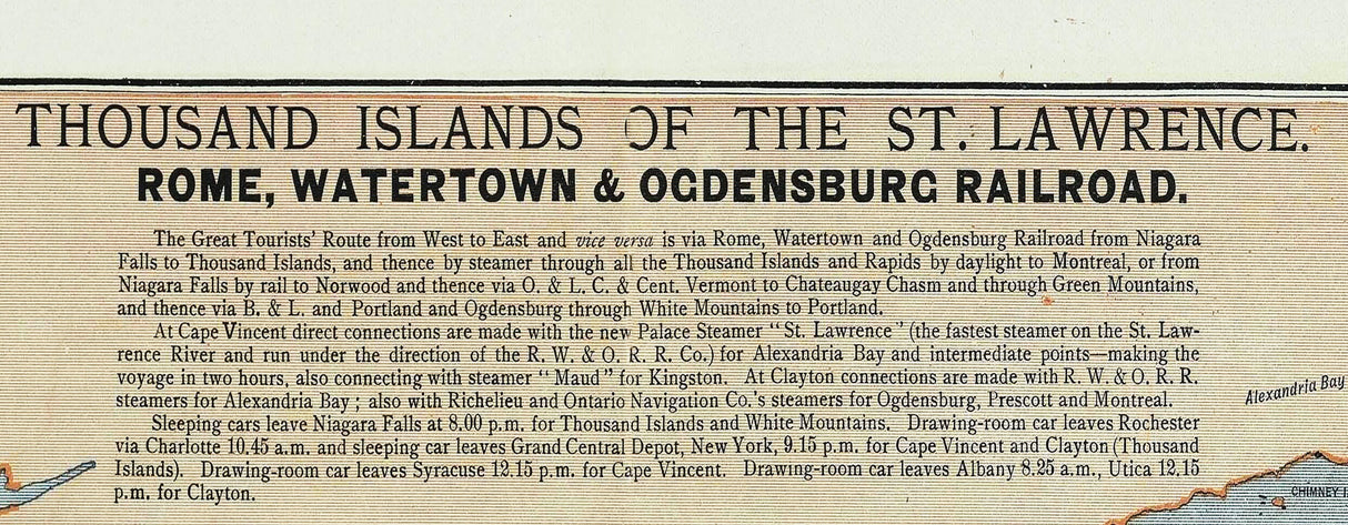 1861 Map of Thousand Islands of the St Lawrence New York Ontario