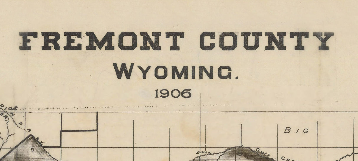 1906 Map of Fremont County Wyoming