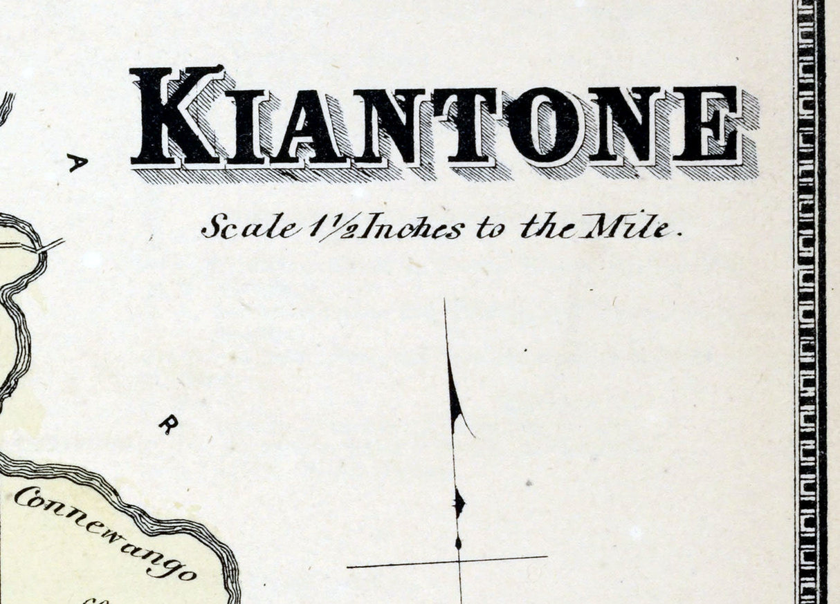 1867 Map of Kiantone Township Chautauqua County New York