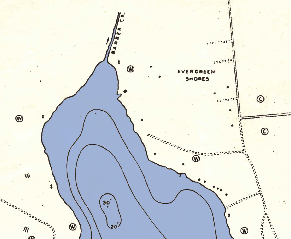 1946 Map of Saddle Lake Van Buren County Michigan