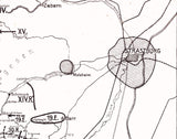 1918 Map of Strasbourg France Region Elsab Lothringen WW1