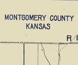 1934 Farm Line Map of Montgomery County Kansas Oil and Gas Wells