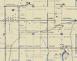 1934 Farm Line Map of Montgomery County Kansas Oil and Gas Wells