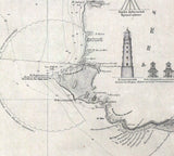 1835 Nautical Chart of The Black Sea West Coast Ukraine Odessa Snake Island