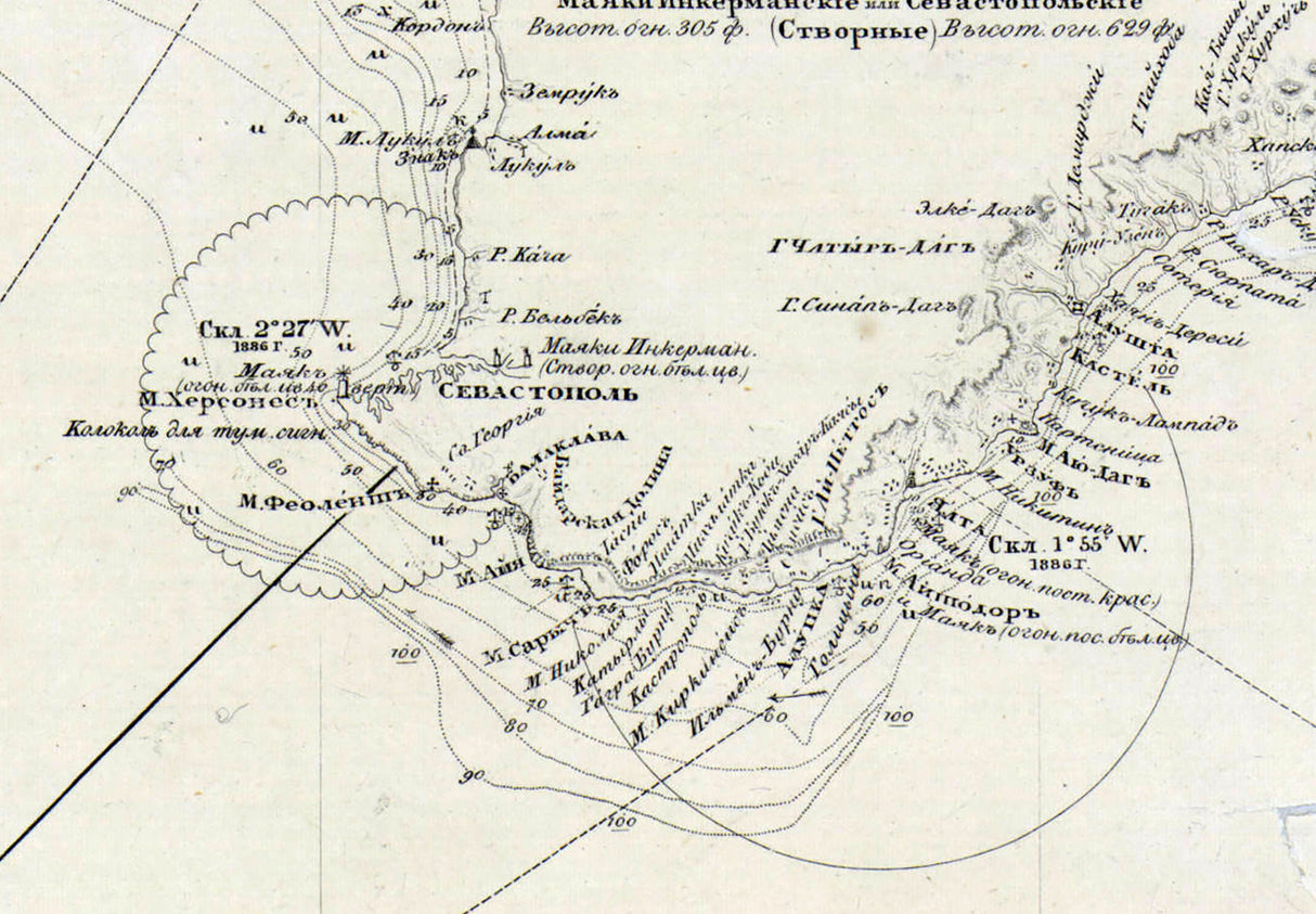1836 Nautical Chart of the Black Sea Ukraine