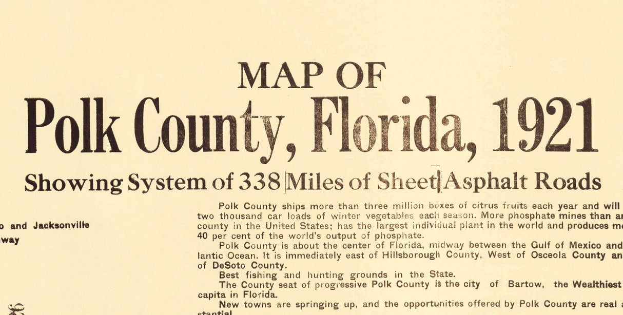 1921 Map of Polk County Florida