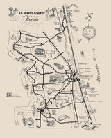 1940 Map of Saint Johns County Florida