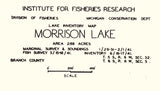 1941 Map of Morrison Lake Branch County Michigan