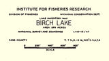 1947 Map of Birch Lake Cass County Michigan