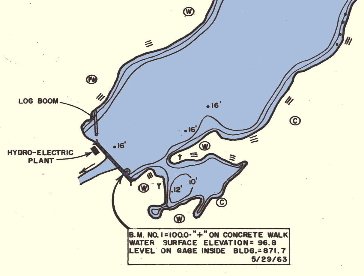 1963 Map of Union Lake Branch County Michigan