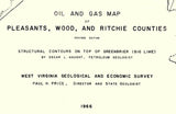 1966 Oil and Gas Well Map of Pleasants Wood and Ritchie County West Virginia