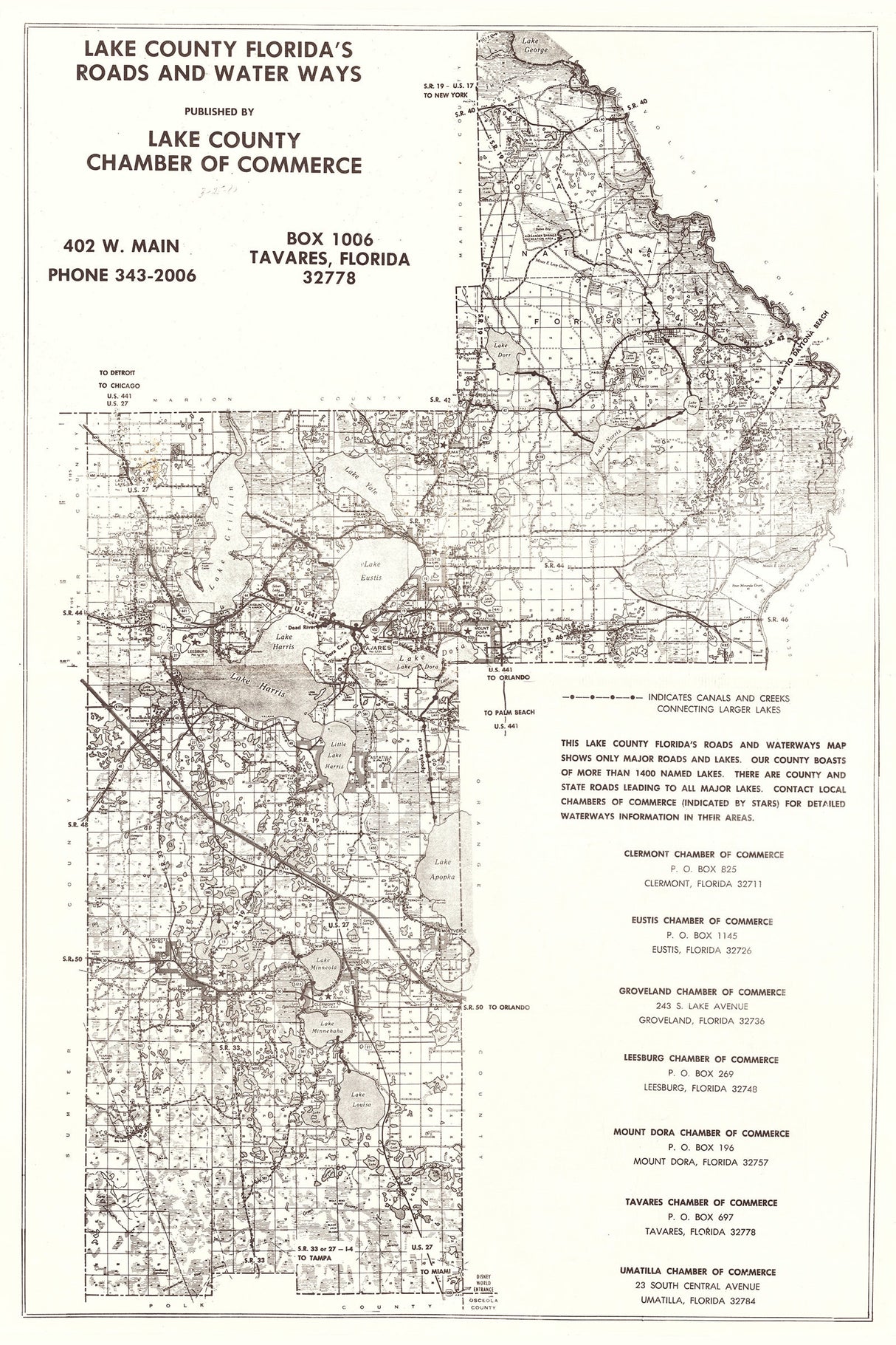 1980 Map of Lake County Florida