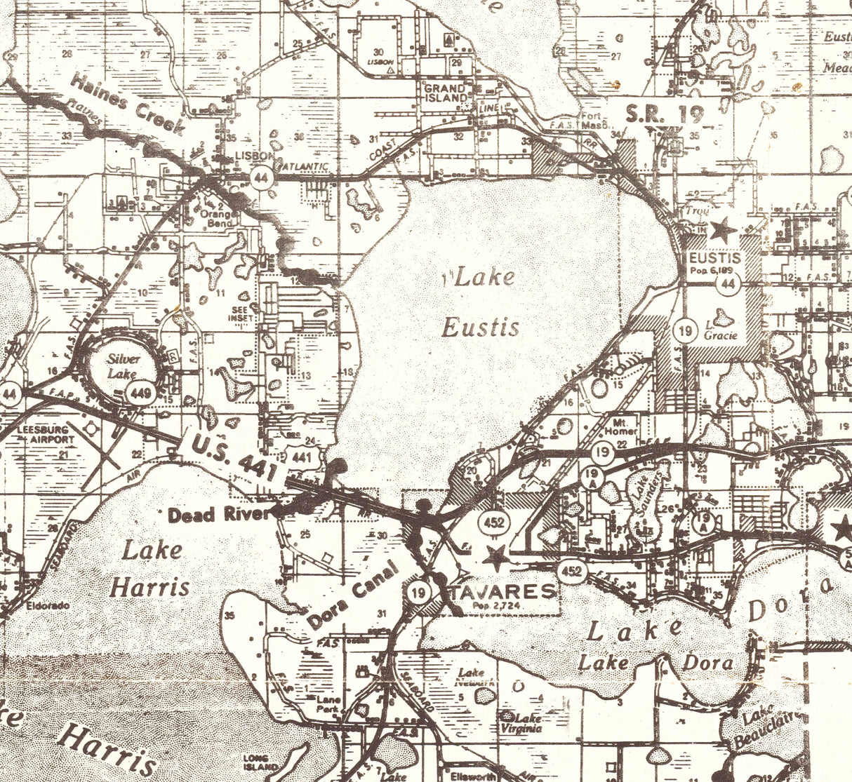 1980 Map of Lake County Florida