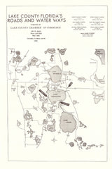 1980 Map of Lake County Florida Lakes Roads and Water Ways