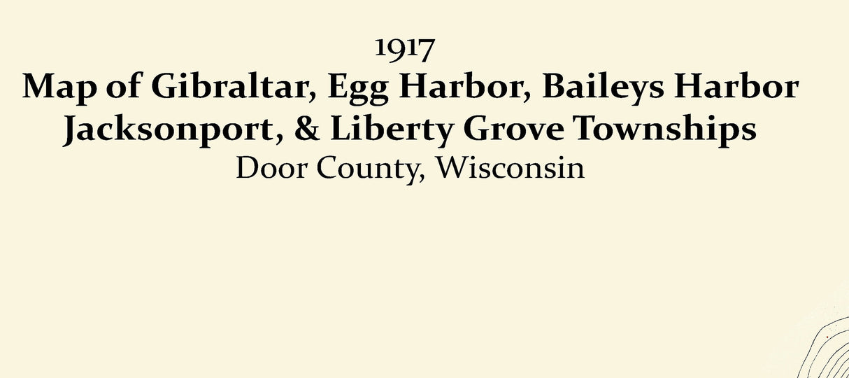 1917 Farm Line Map of Northern Door County Wisconsin