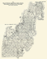 1917 Farm Line Map of Northern Door County Wisconsin