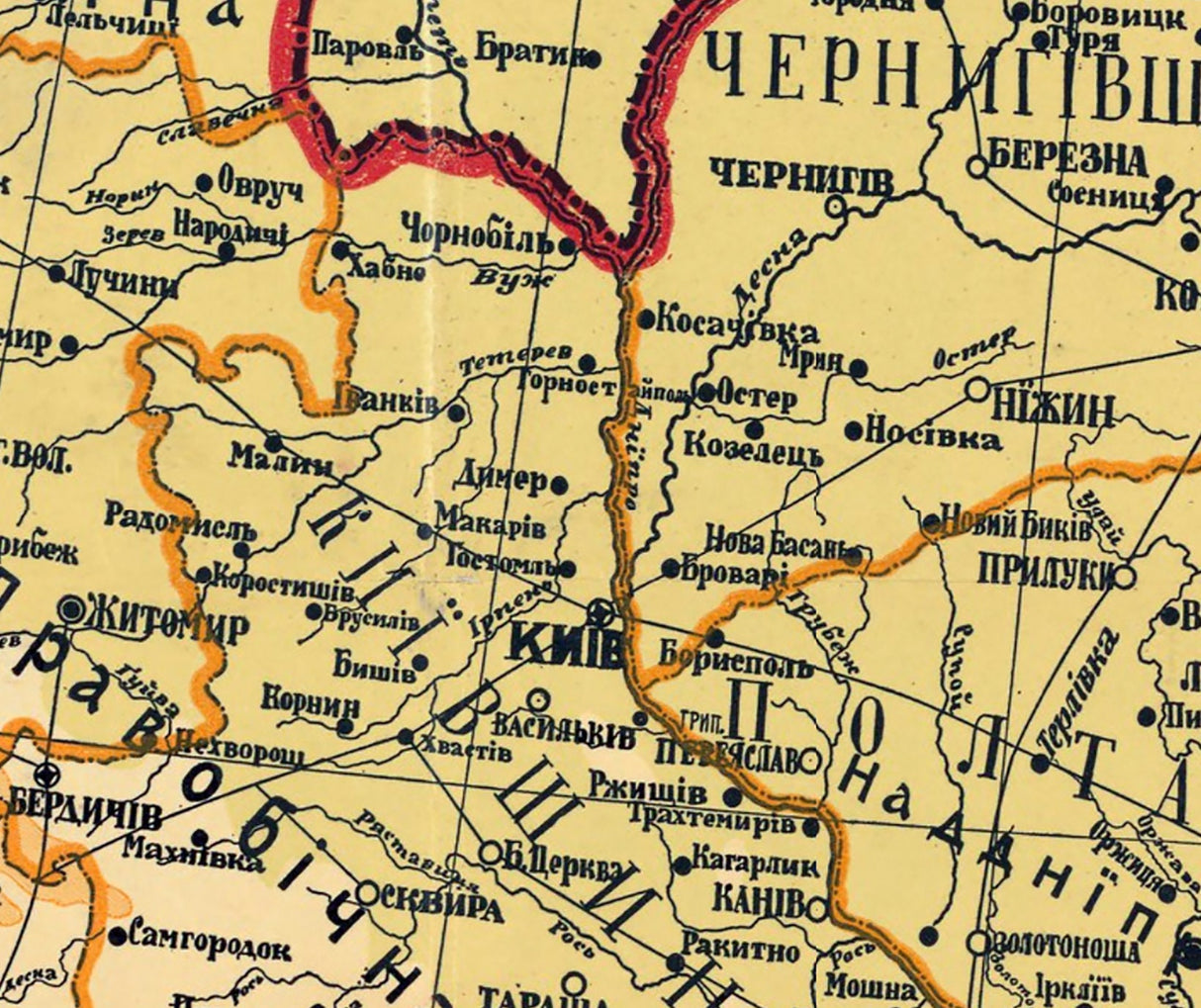 1922 Map of Ukraine Administrative and Political Districts