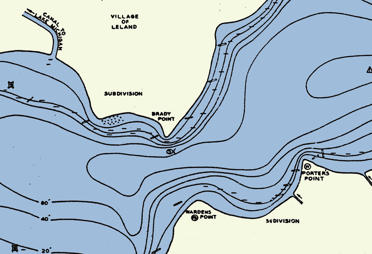 1949 Map of North Leelanau Lake Leelanau County Michigan