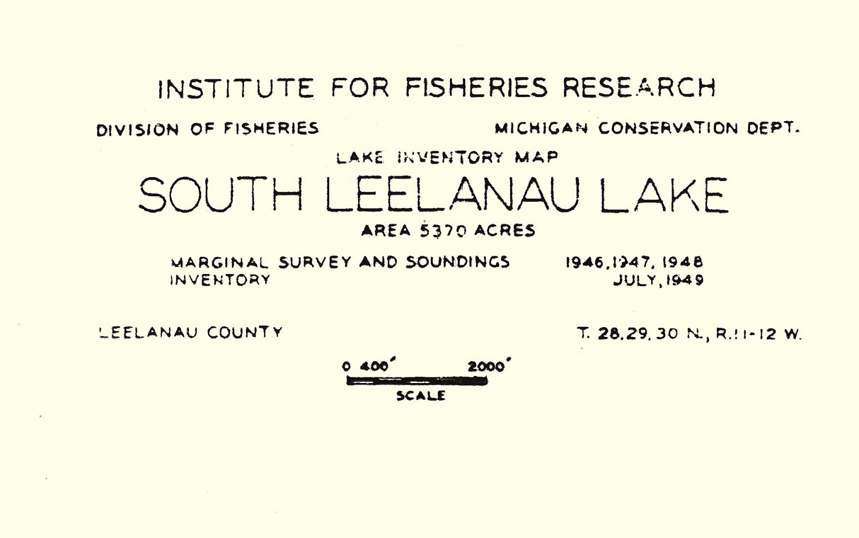 1949 Map of South Leelanau Lake Leelanau County Michigan