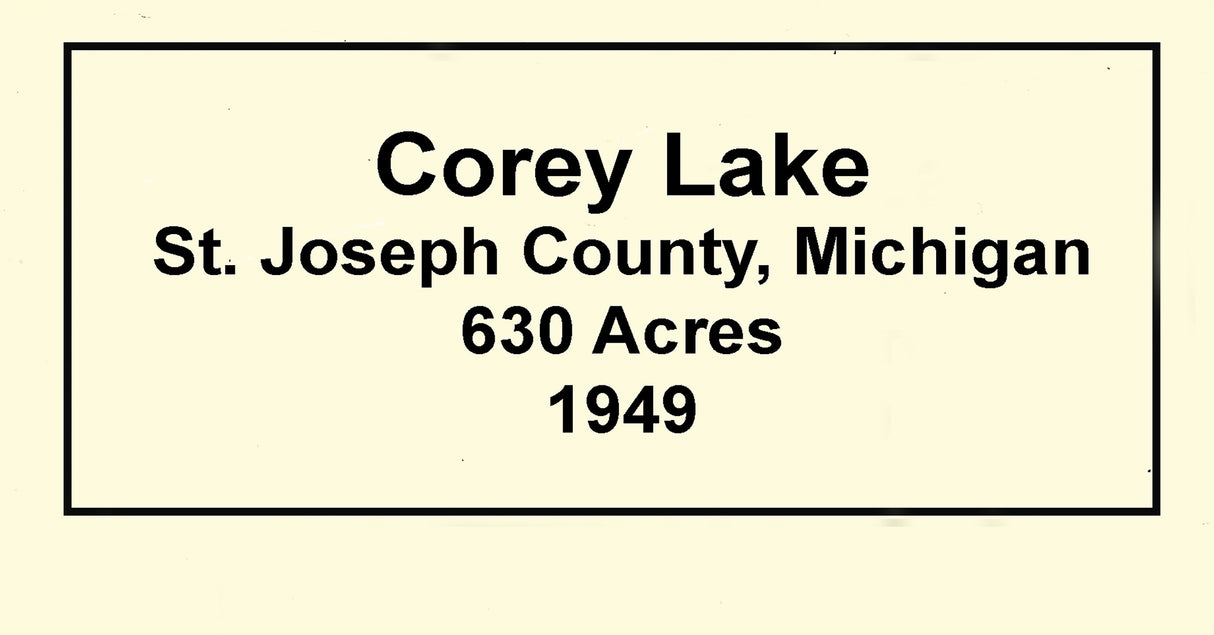 1949 Map of Corey Lake St Joseph County Michigan