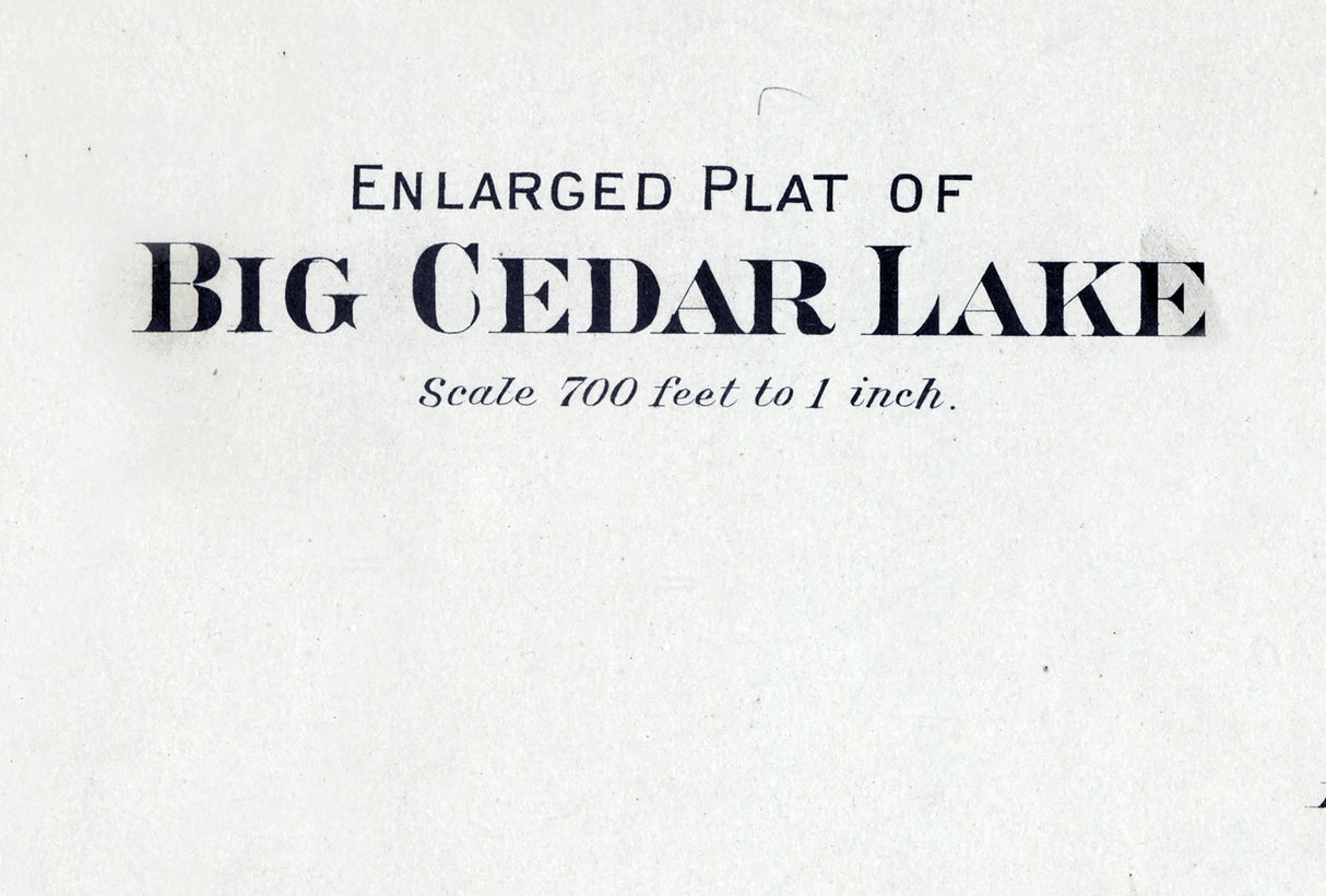 1915 Map of Big Cedar Lake Washington County Wisconsin