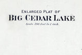 1915 Map of Big Cedar Lake Washington County Wisconsin