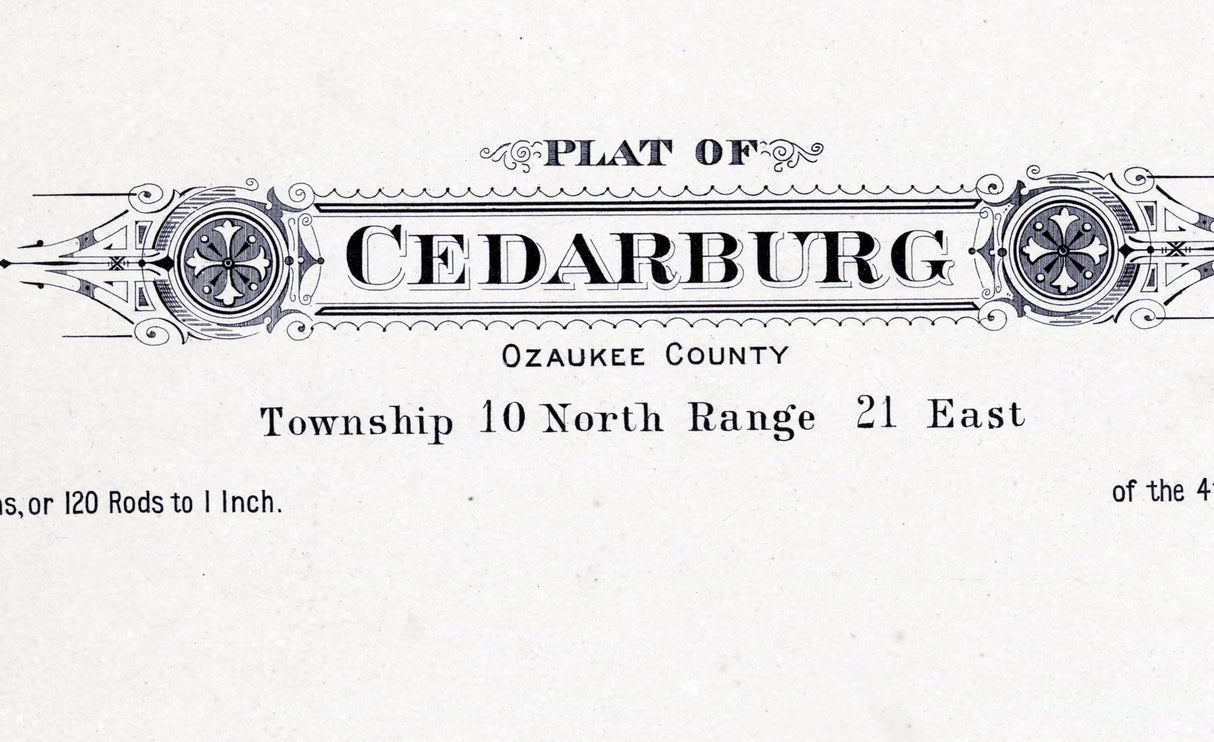 1915 Map of Cedarburg Township Ozaukee County Wisconsin