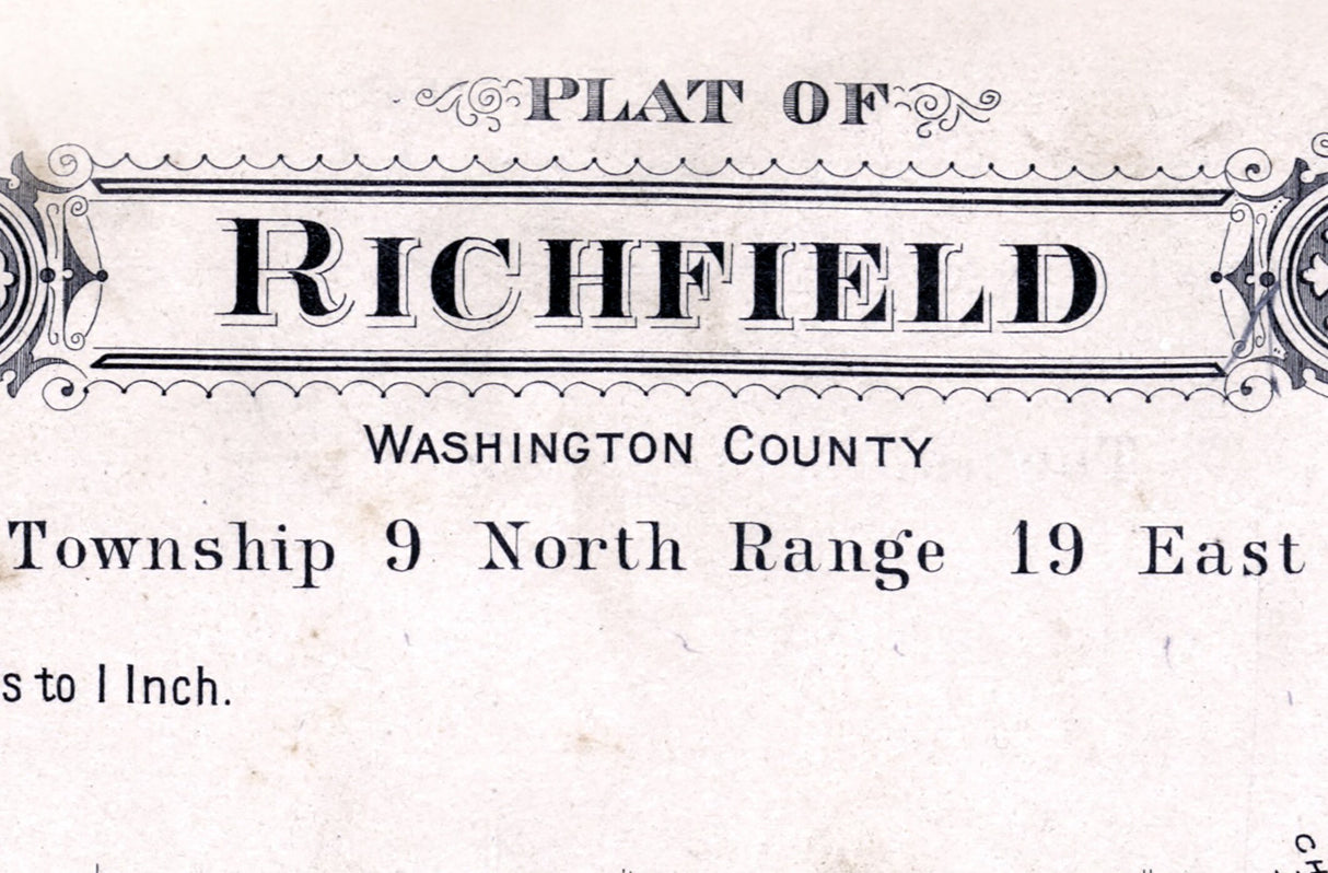 1915 Map of Richfield Township Washington County Wisconsin