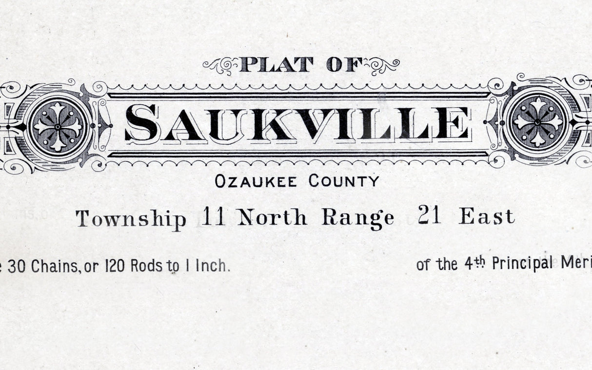 1915 Map of Saukville Township Ozaukee County Wisconsin