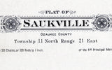 1915 Map of Saukville Township Ozaukee County Wisconsin