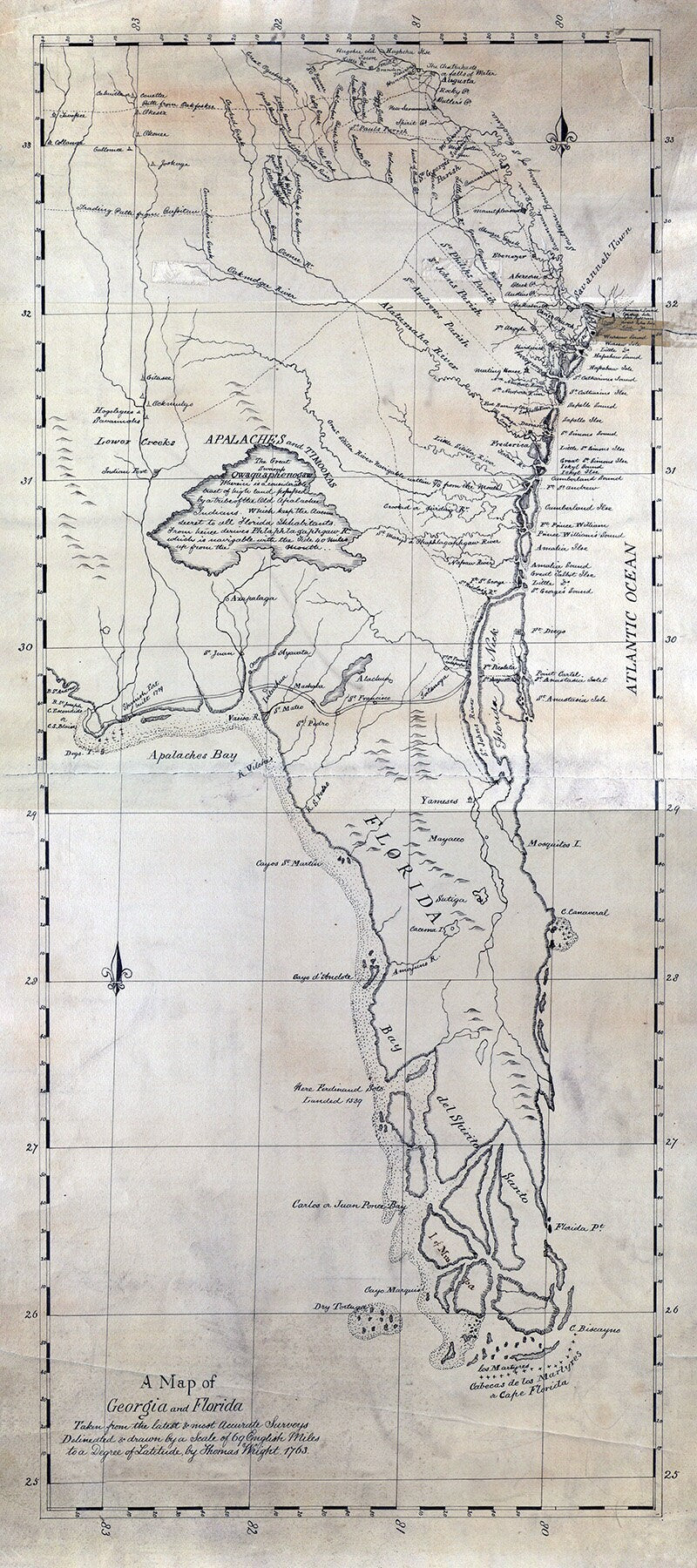 1763 Map of Georgia and Florida