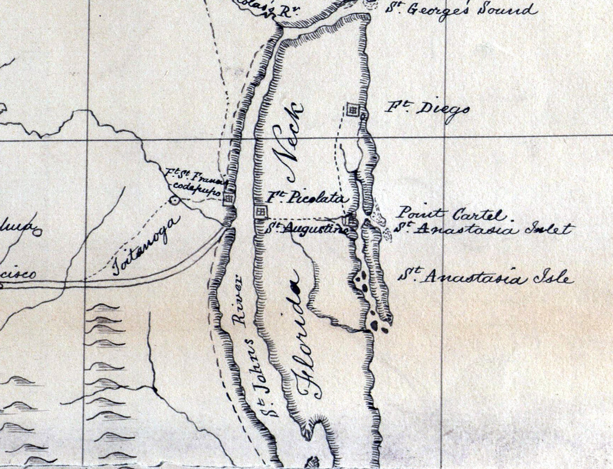 1763 Map of Georgia and Florida