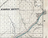 1850 Map of Vermillion County Illinois and Neighboring Indiana Counties