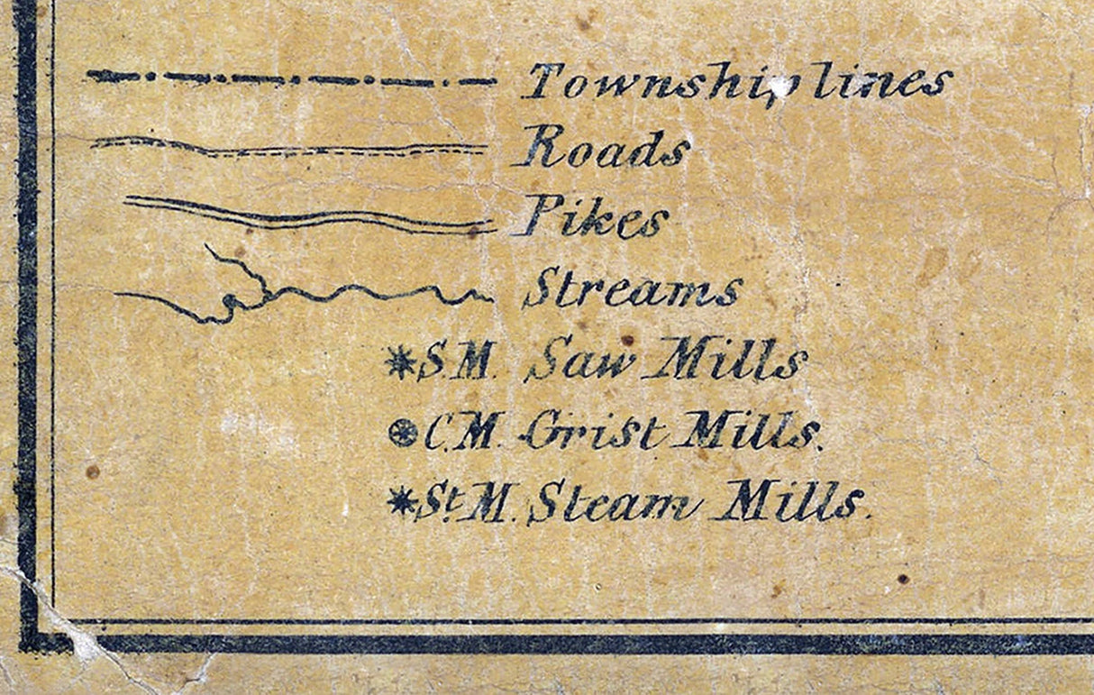1855 Farm Line Map of Union County Indiana