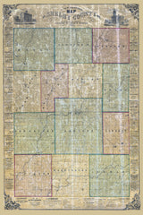1856 Farm Line Map of Shelby County Indiana