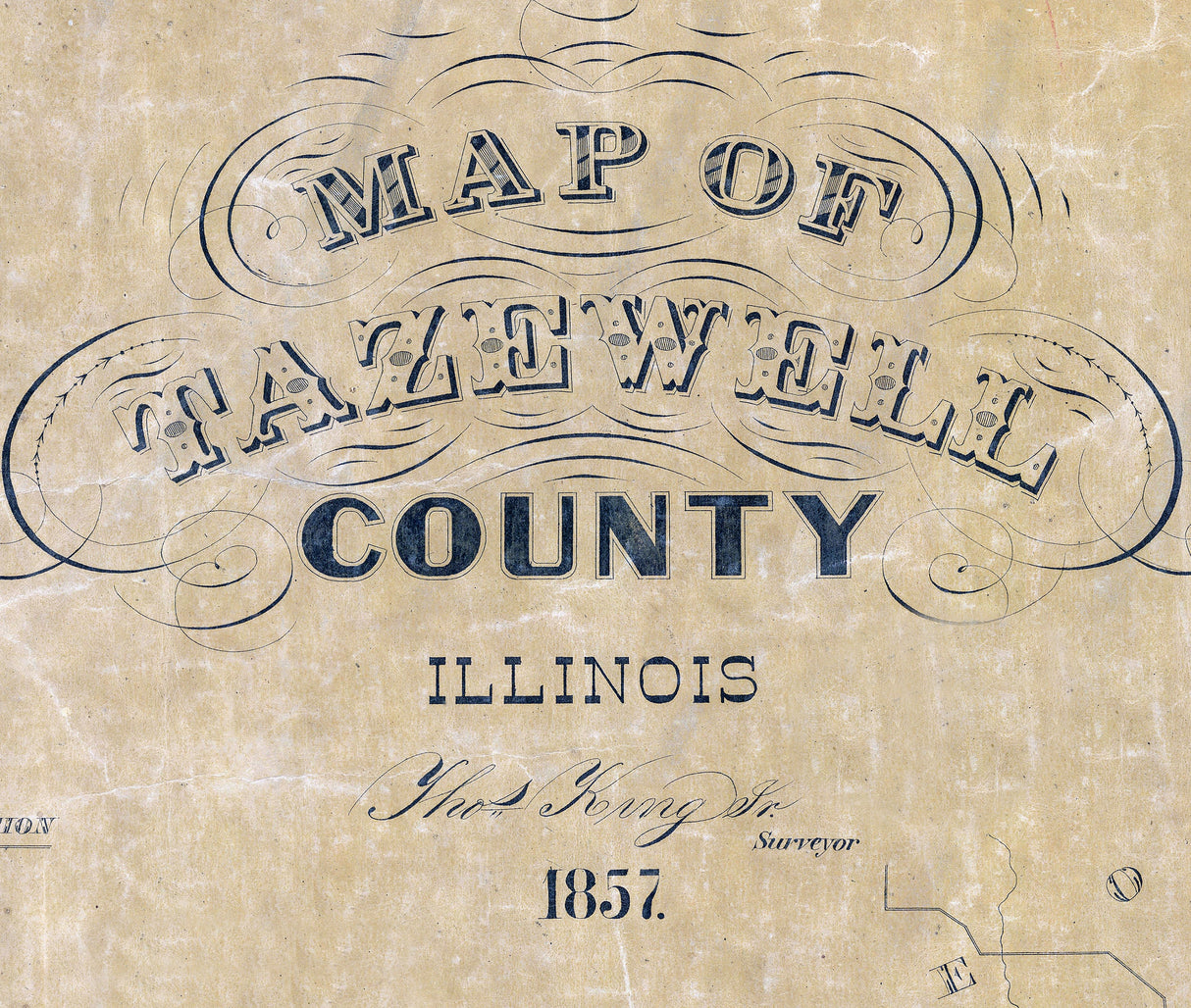 1857 Map of Tazewell County Illinois
