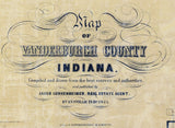 1857 Map of Vanderburgh County Indiana