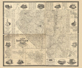 1863 Farm Line Map of Saint Clair County Illinois