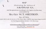 1864 Map of Savannah Georgia and Forts