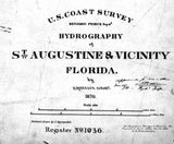1870 Nautical Map of Saint Augustine Florida Inlet
