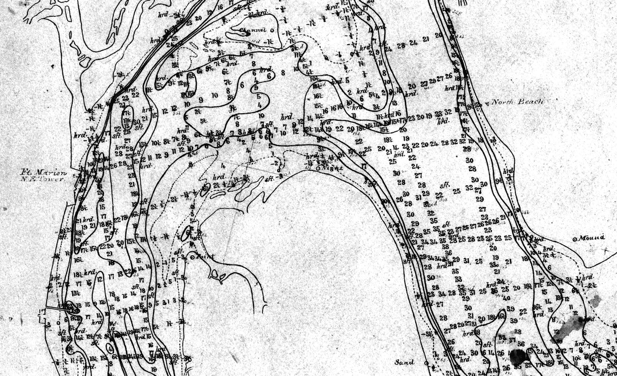 1870 Nautical Map of Saint Augustine Florida Inlet