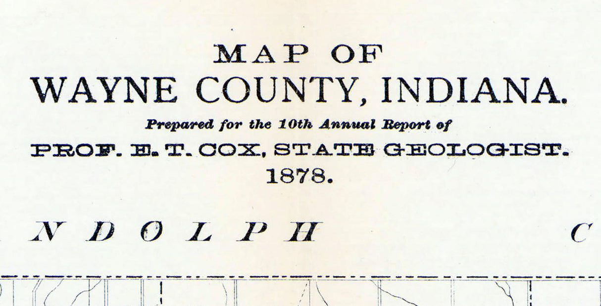 1879 Map of Wayne County Indiana