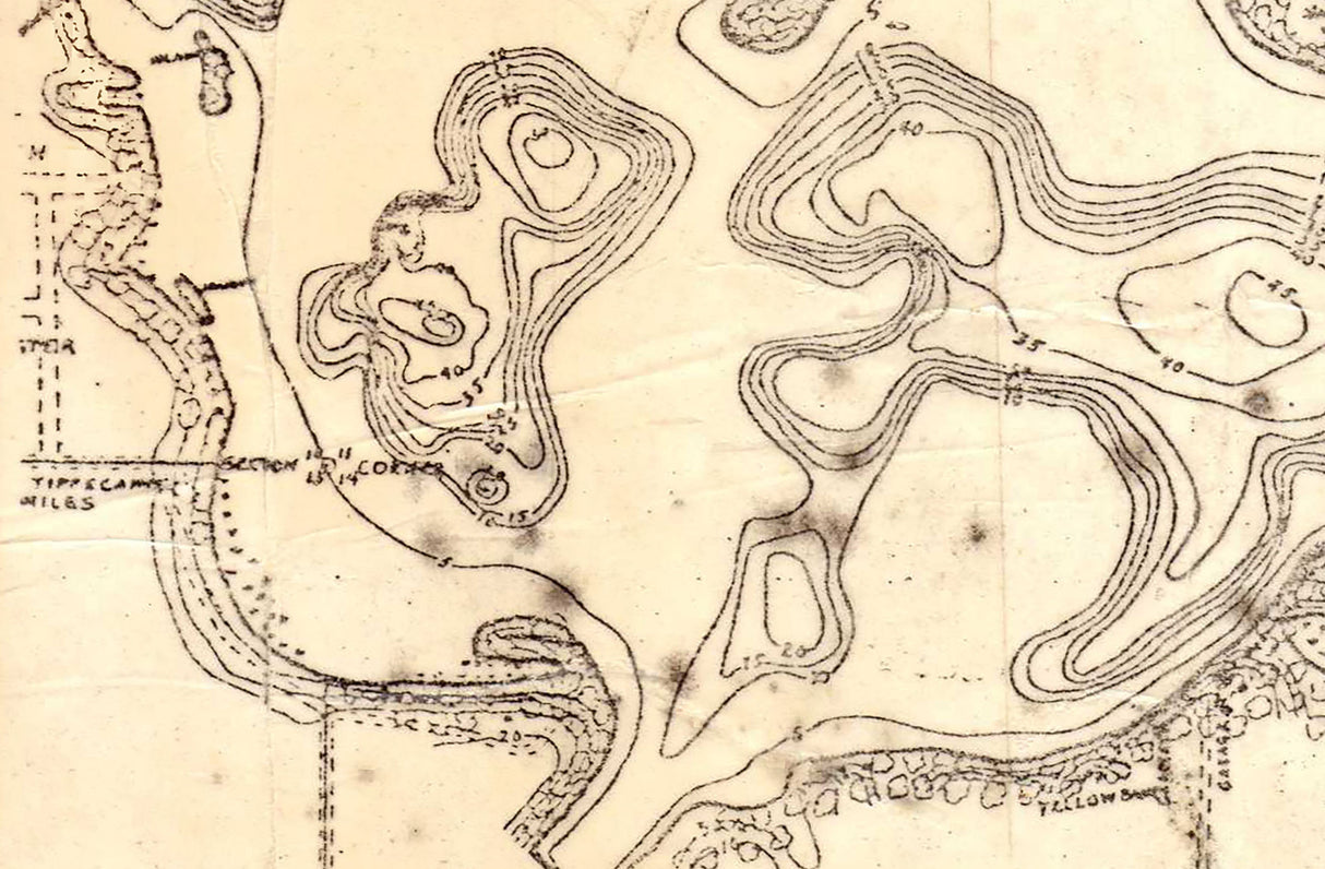 1890s Map of Lake Webster Kosciusko County Indiana