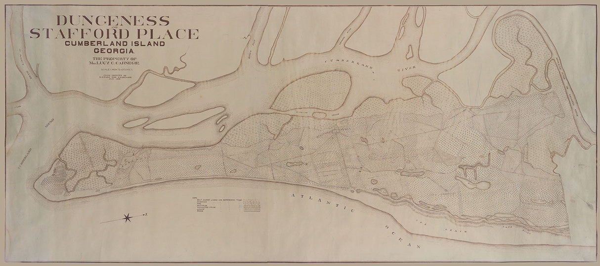 1898 Map of Cumberland Island Georgia