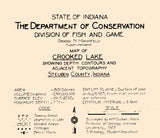 1923 Map of Crooked Lake Steuben County Indiana